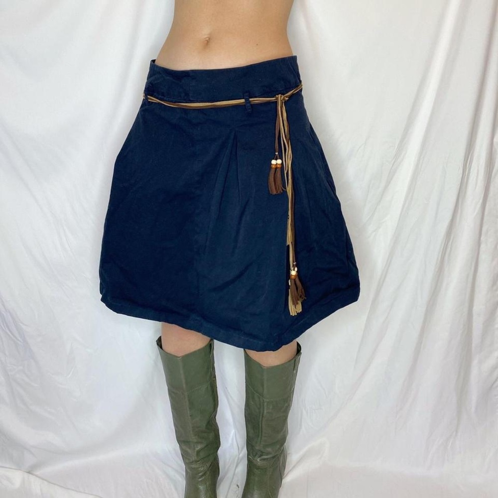 ESOLOGUE Navy belted skirt